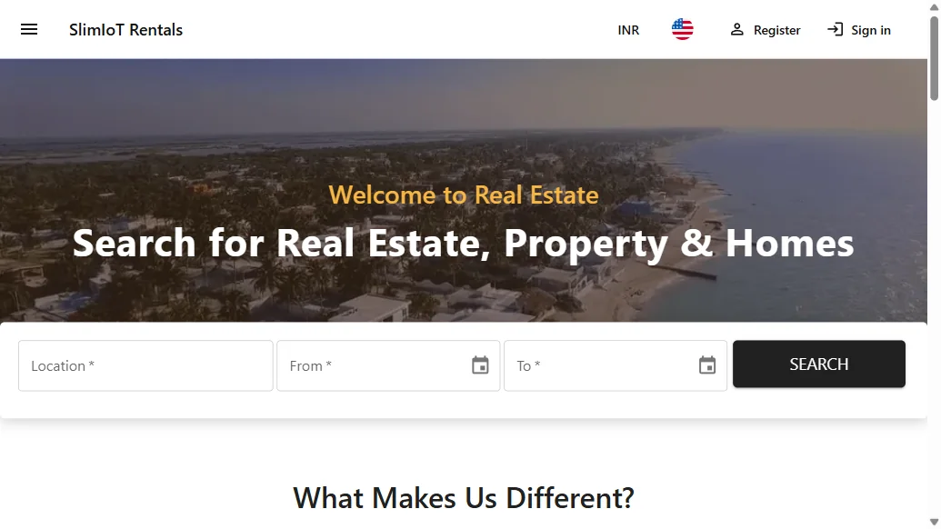 Rentals platform: property search and booking site with its admin panel